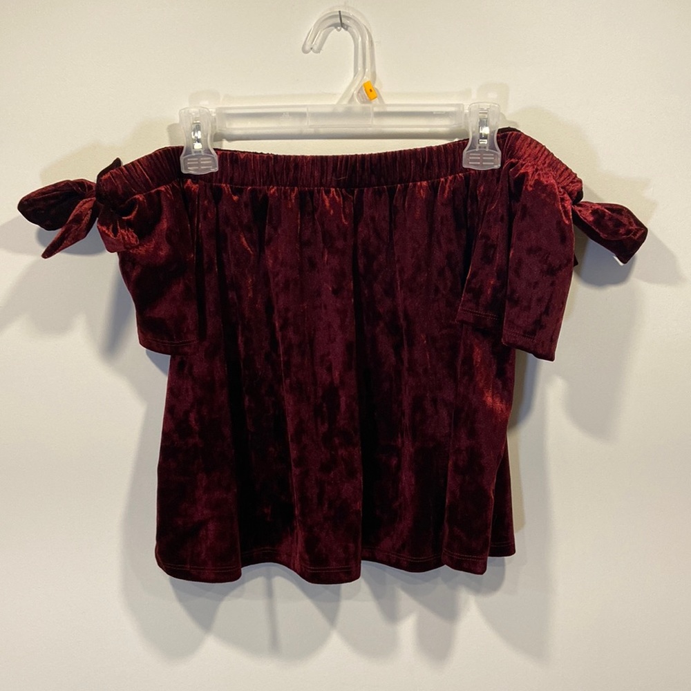 Red velvet off shoulder top